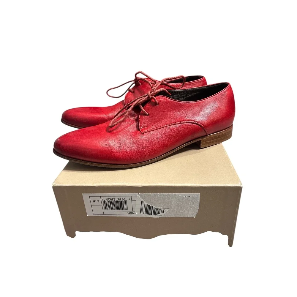 JP David‎ Red Leather Wingtip Oxford Shoes Made in Italy androgynous